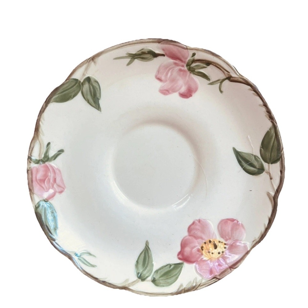 Vintage Franciscan Earthenware Rose Tea Coffee Saucer Grannycore Y2k Cottagecore